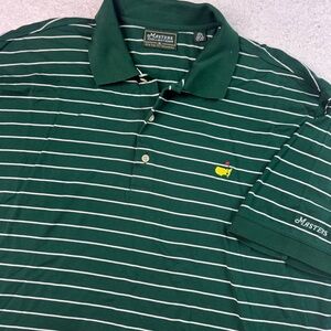 Masters Collection Green Striped Polo Shirt Golf Masters Logo Size XL Agusta